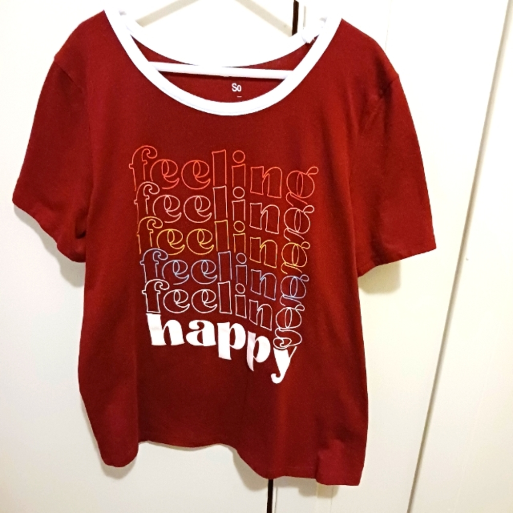 Kohl's So Favorite Short Sleeve Ringer Tee, L (10/12)